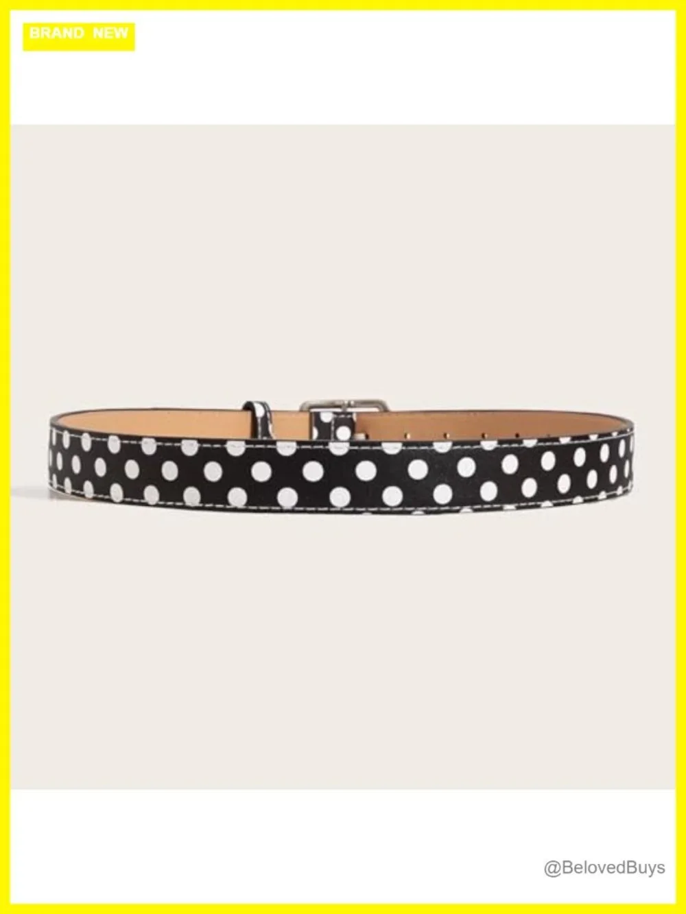 Vintage Polka Dot PU Leather Waist Belt Retro 2000s Accessory Women's